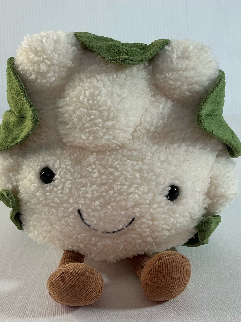 Jellycat Cream and Green Plush with Brown Feet